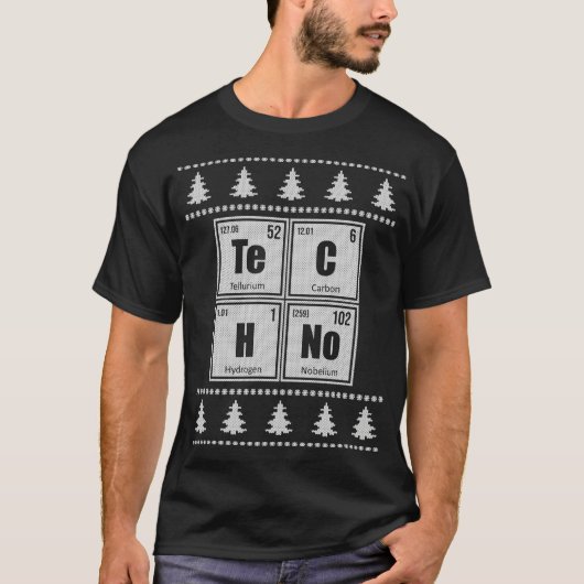 Techno Rave Ugly KerstSweater T-shirt (Voorkant)