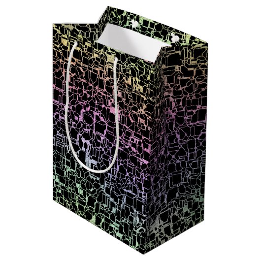 techno regenboog : medium cadeauzakje (Achterkant Gekanteld)