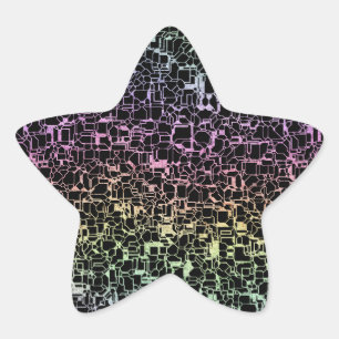 techno regenboog : ster sticker