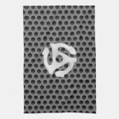 Techno Retro Chrome 45 spacer DJ Print Theedoek (Verticaal)