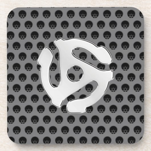 Techno Retro Vintage Chroom 45 spacer DJ Print Bier Onderzetter (Voorkant)