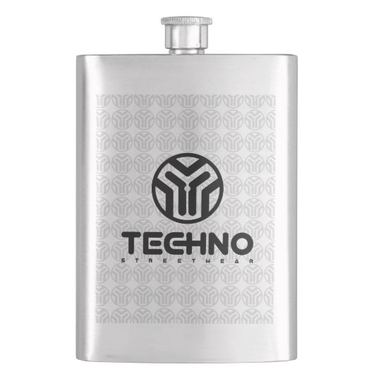 Techno Streetslijtage - Logo - Flask Heupfles (Voorkant)