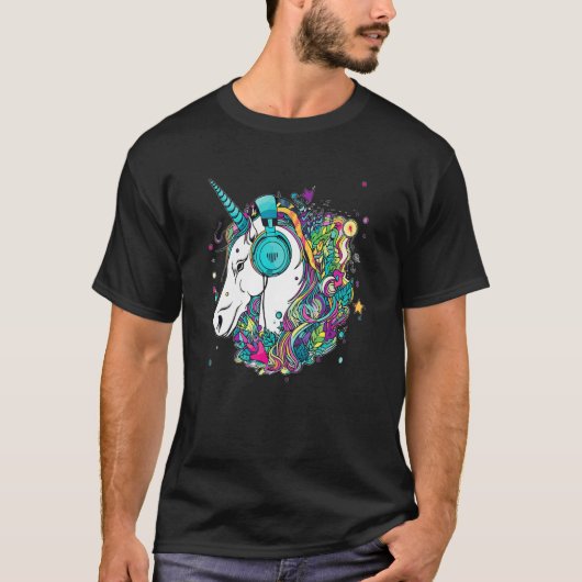 Techno Unicorn Dj Music EDM Festival T-shirt (Voorkant)