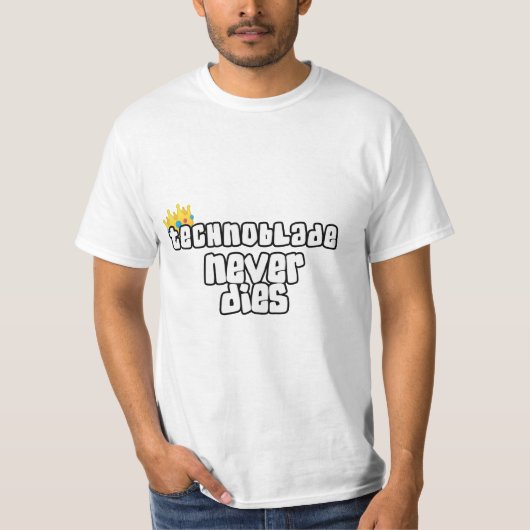 Technoblade vervalt nooit t-shirt (Voorkant)