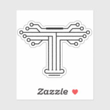 Technologie Circuit Letter T Monogram