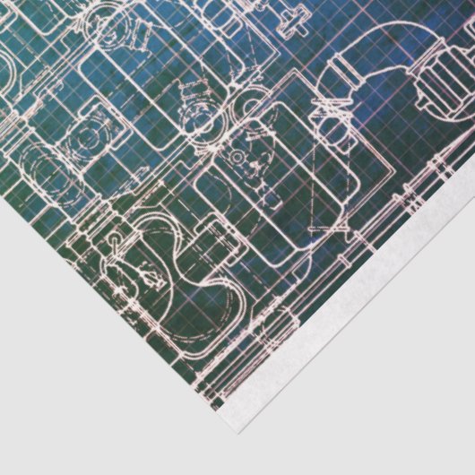 Technologie-engineer blauwdruk ontkoppeling tissuepapier (Detail)