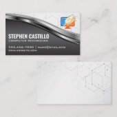 Technologie | Metaalontwerp | ComputerLogo Visitekaartje (Voorkant / Achterkant)