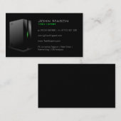 Technologie noire moderne - Carte de visite (Devant / Derrière)