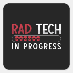Technologie voor radiologie en radiologie in stand vierkante sticker