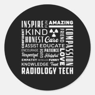 Technologie voor radiologie Tech Tech Rad Tech X-R Ronde Sticker