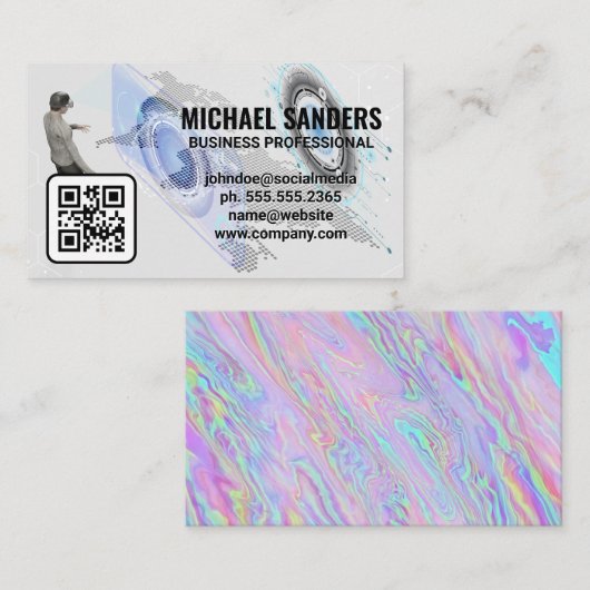Technologie VR | Carte de visite de code QR (Devant / Derrière)