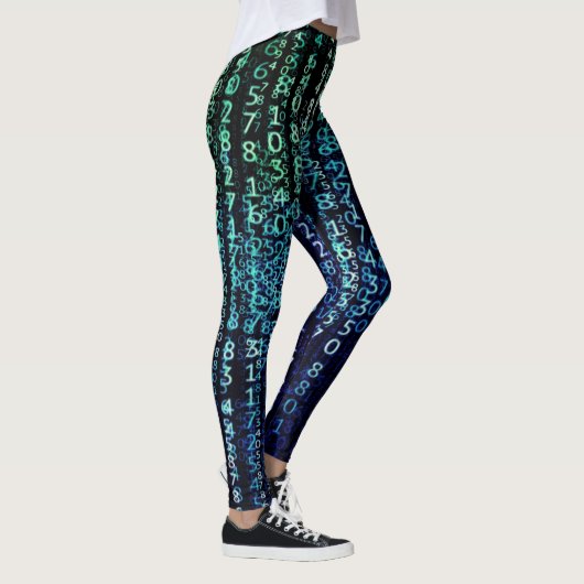Technologiematrix binaire code Aqua Black Leggings (Rechts)