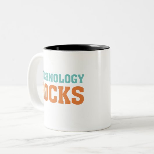 TechnologieRocks Tweekleurige Koffiemok (Voorkant links)