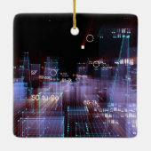 Technologische digitale stad keramisch ornament (Achterkant)