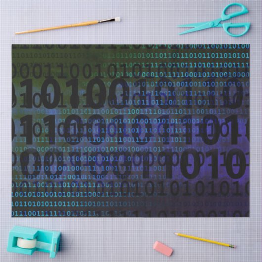 Technology Binary Code Decoupage Tissuepapier (Craft)