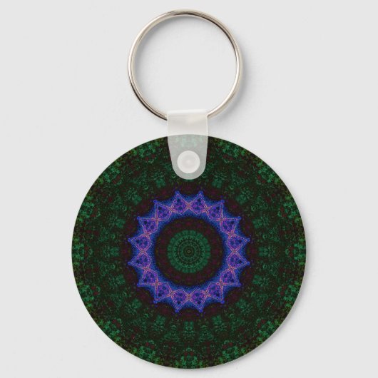 Technomancy Zwart Abstract Mandala Sleutelhanger (Voorkant)