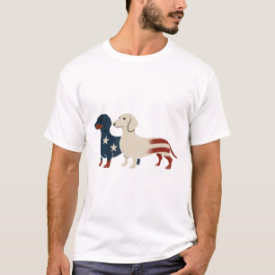 Teckel 4 juli Hondenliefhebber Mannen vrouwen USA  T-shirt