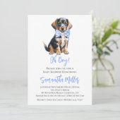 Teckel Baby Boy Douche Uitnodiging (Staand voorkant)