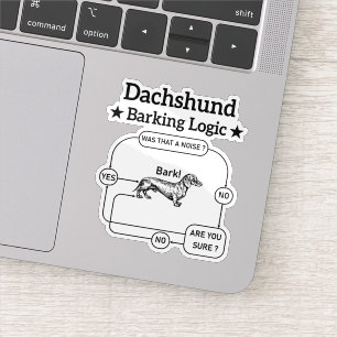 Teckel blaffende logica grappige weiner hond sarca sticker