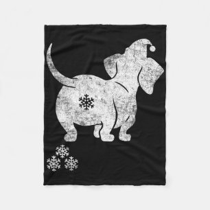 Teckel Christmas Weiner Hond Kerst Pyjama F Fleece Deken