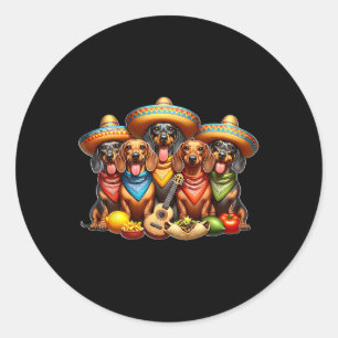 Teckel Cinco De Mayo Wiener Dog Ronde Sticker