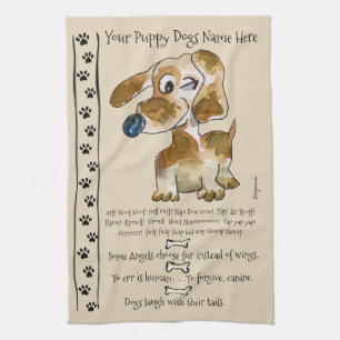 Teckel Crossbreed Cartoon Dog Quotes Keuken Theedoek