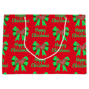 Teckel Daxie Christmas Dog & Green Bow Groot Cadeauzakje