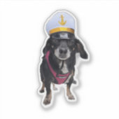Teckel de Zee Captain Sticker (Voorkant)