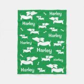 Teckel Deken Gepersonaliseerde Wiener Dog Gift (Voorkant)
