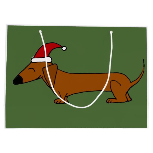 Teckel drôle dans le sac de cadeau de Noël de (Dos)