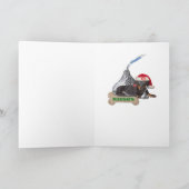 Teckel Een Sneeuwdag Kerst Kaart (Binnen)