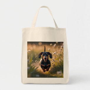 Teckel Elegante Kruidenier Canvas tas