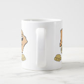 teckel fawn and tan peeking cartoon extra grote beker (Achterkant)