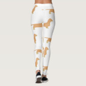 teckel fawn en tan silhouet leggings (Achterkant)