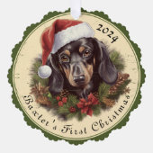 Teckel Foto Kerst Papier Ornament Kaart (Voorkant)