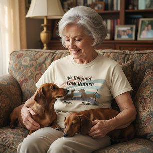 Teckel Gepersonaliseerde Namen Originele Low Rider T-shirt