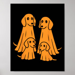 Teckel Halloween Ghost Family Funny Dog Lover Poster