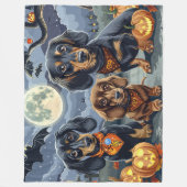 Teckel Halloween Spooky Fleece Deken (Voorkant)
