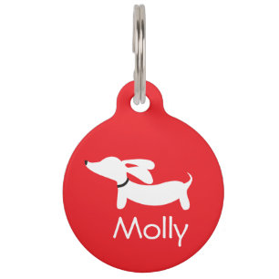 Teckel Halsband Charms Gepersonaliseerde Naam Cont Huisdierpenning