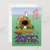 Teckel Happy Easter Briefkaart (Voorkant / Achterkant)