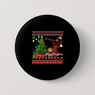 Teckel Hond Butt Kerst Lelijk Klassiek T-shirt Ronde Button 5,7 Cm