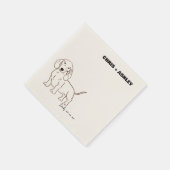 Teckel Hond Cocktail Servet voor bruiloft (Hoek)