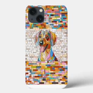 Teckel hond - Doxie -kleurrijk mozaïek iPhone 13 Hoesje