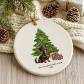 Teckel Hond Gepersonaliseerde Kerst Keramisch Ornament