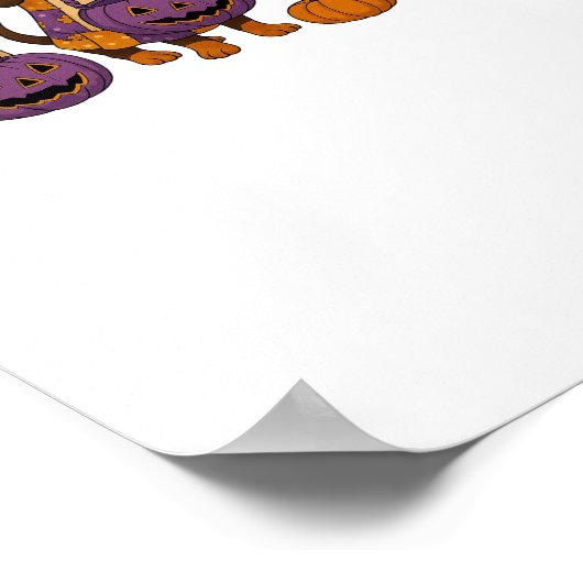 Teckel Hond Ghost Halloween Poster (Hoek)