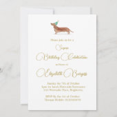 Teckel Hond Happy Birthday Party Uitnodiging (Achterkant)