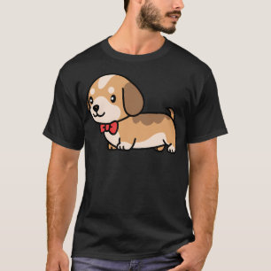 Teckel Hond Kawaii Boog Stropdas Mama Papa Kinder T-shirt