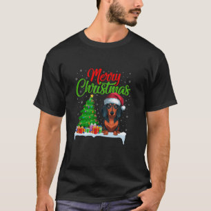 Teckel Hond Kerstboom Lights Xmas Teckel T-shirt