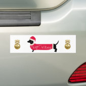 Teckel Hond Kerstgroeten Bumpersticker (Op auto)