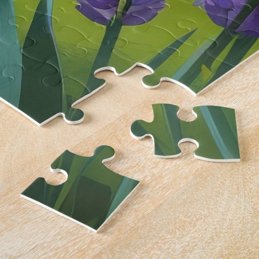 Teckel Hond Spring Bloemen Schilderen Legpuzzel (Zijkant)